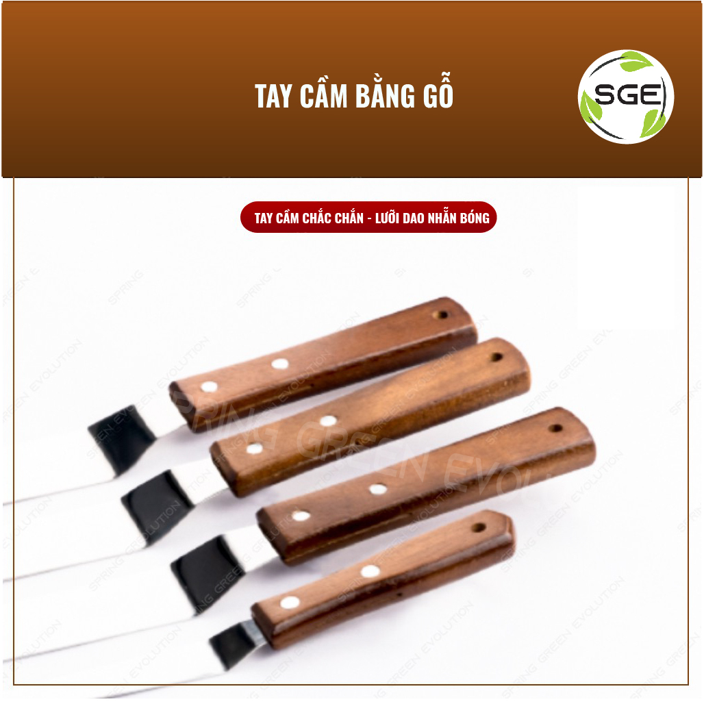 Dao Chà Láng Bánh/ Dao Lấy Bánh, Xẻng Phết Bánh Kem Spatula Model BS. Có 4 Kích Thước, Chất Liệu Inox Cao Cấp, Tay Cầm Gỗ, Siêu Nhẹ. Hàng Nhập Khẩu Chính Hãng Thái Lan