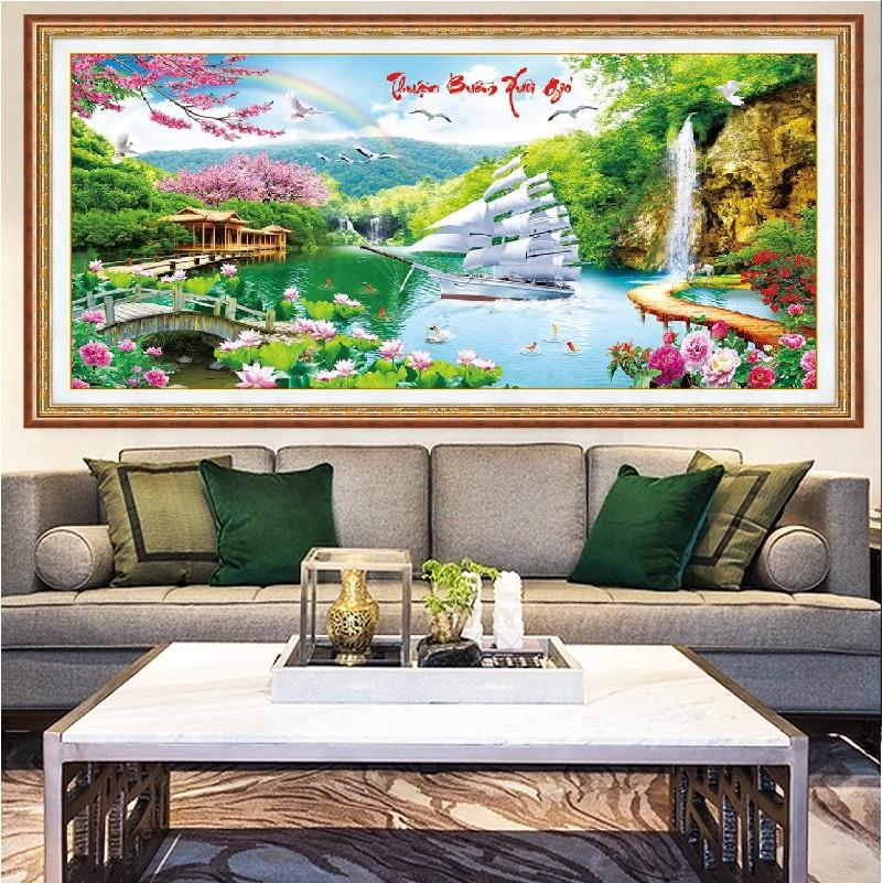 Tranh thêu thuận buồm xuôi gió MN0125 - kích thước: 130 * 65cm.