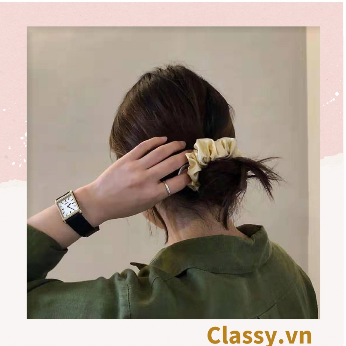DÂY CỘT TÓC VẢI SCRUNCHIES SATIN MỜ HOT TREND, chất liệu satin mờ PK213