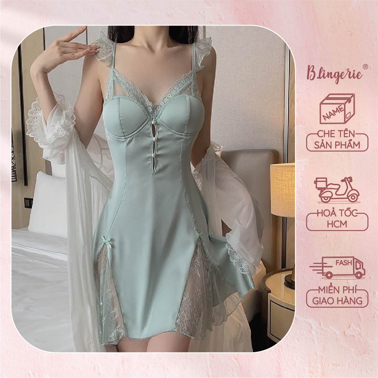 Váy Ngủ Nữ Tính Ngọt Ngào (Không kèm áo choàng) - B.Lingerie