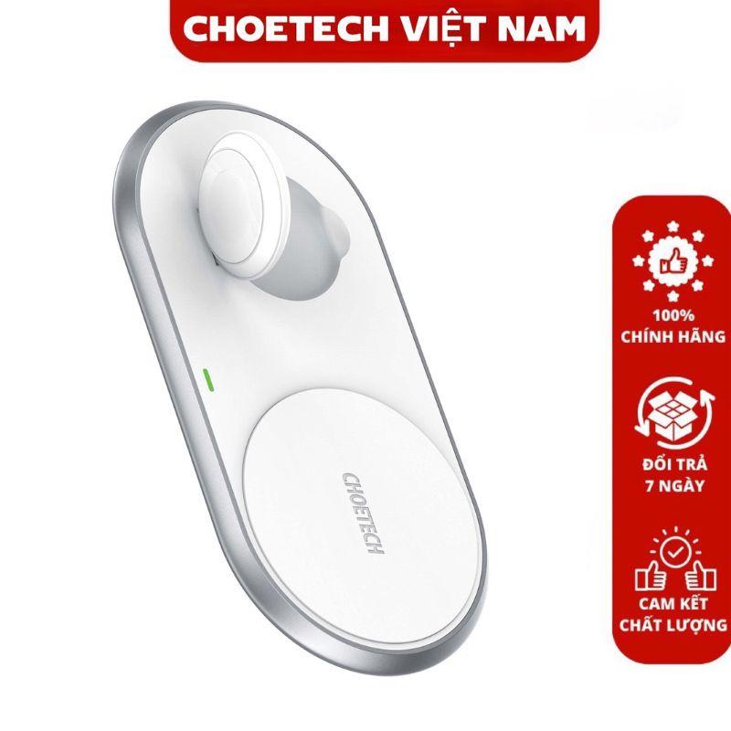 Đế sạc nhanh không dây 2 in 1 dùng cho điện thoại và Ap-ple watch có chứng nhận MFI Choetech T317- Hàng chính hãng