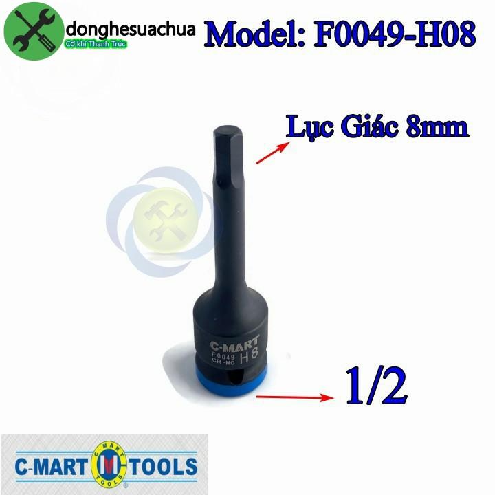 Đầu tuýp đen lục giác 8mm C-Mart F0049-H08 loại 1/2 inch