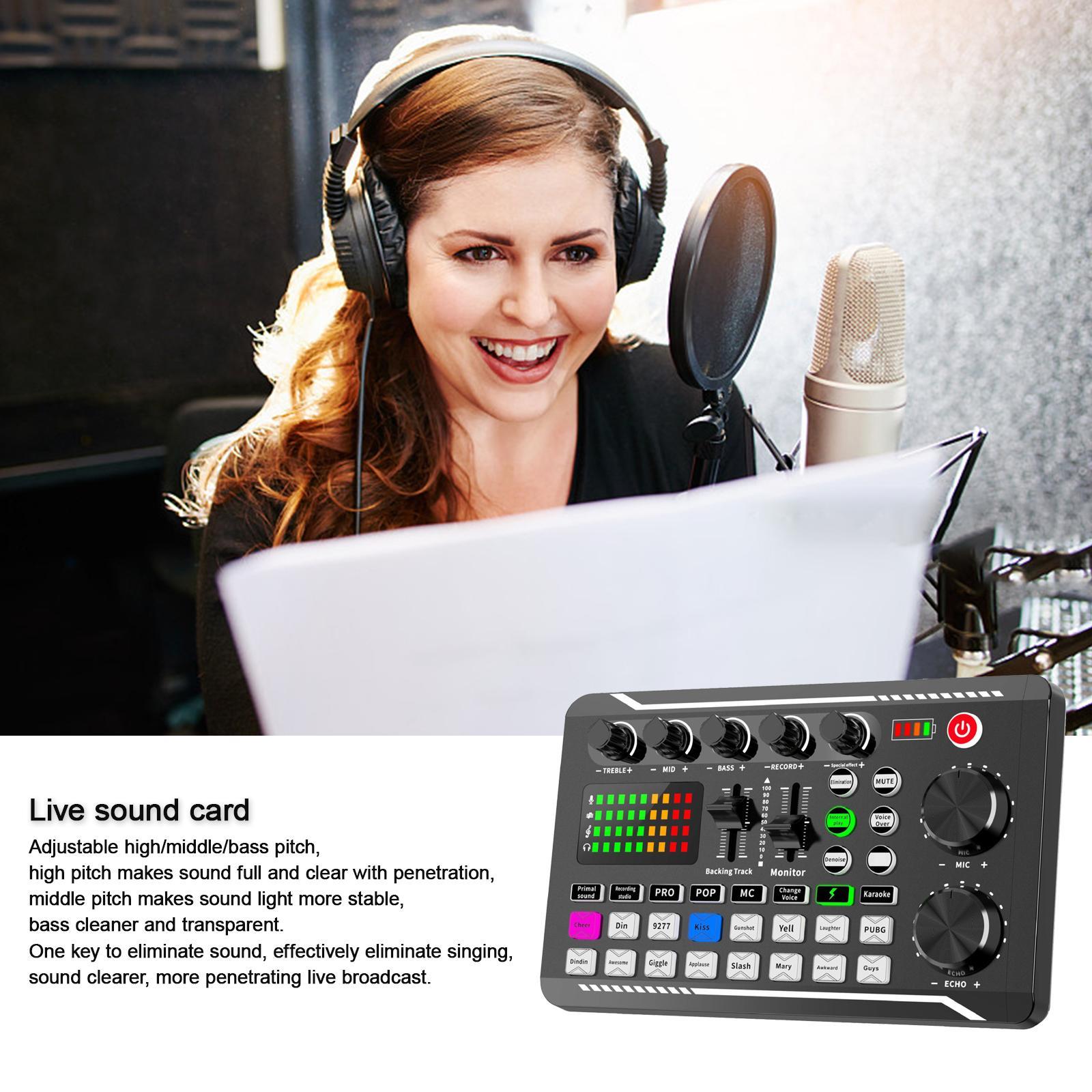 Sound Card Voice Changer with Effects for Karaoke Singing 800mAh