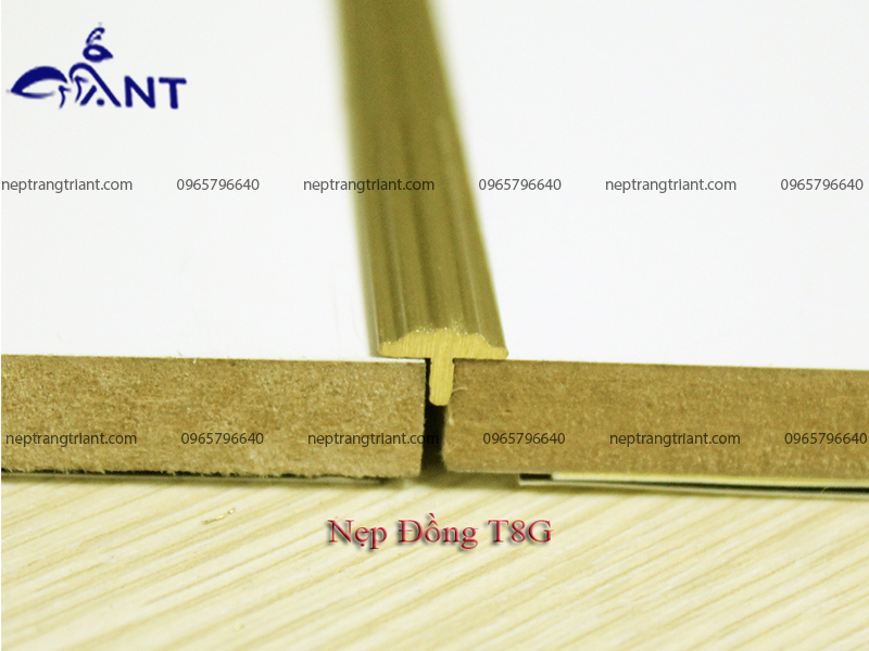 Nẹp đồng T8 gân - Nẹp đồng T chống trơn trợt - Nẹp trang trí ANT