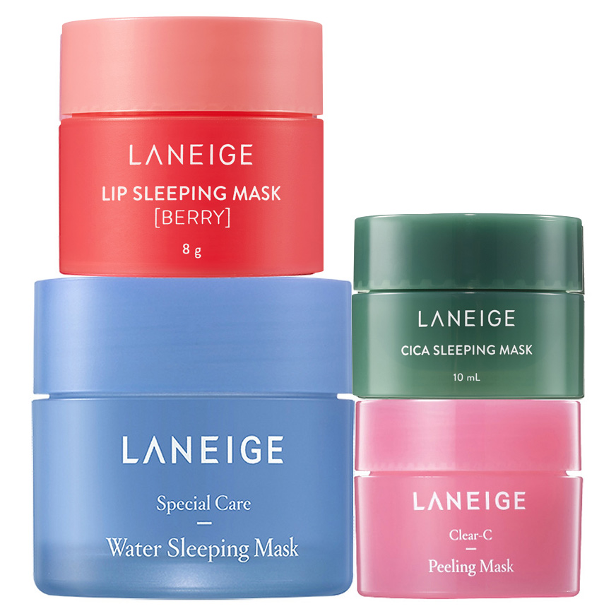 Combo 4 mặt nạ giúp tẩy tế bào chết và làm căng mịn da Laneige Mini Mask Collection