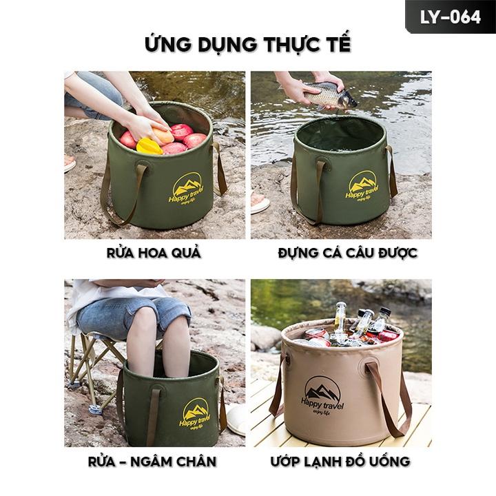 Thùng Đựng Nước Xếp Gọn Có Quai Xách Dã Ngoại Pinic Tiện Lợi Dung Tích 10 Lít 20 Lít Chất Liệu Pvc LY-064