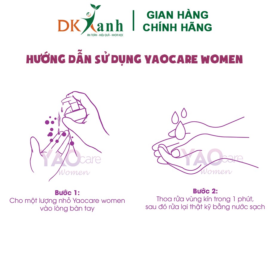 Bọt vệ sinh thảo dược Yaocare Women - Dk Pharma - 100ml