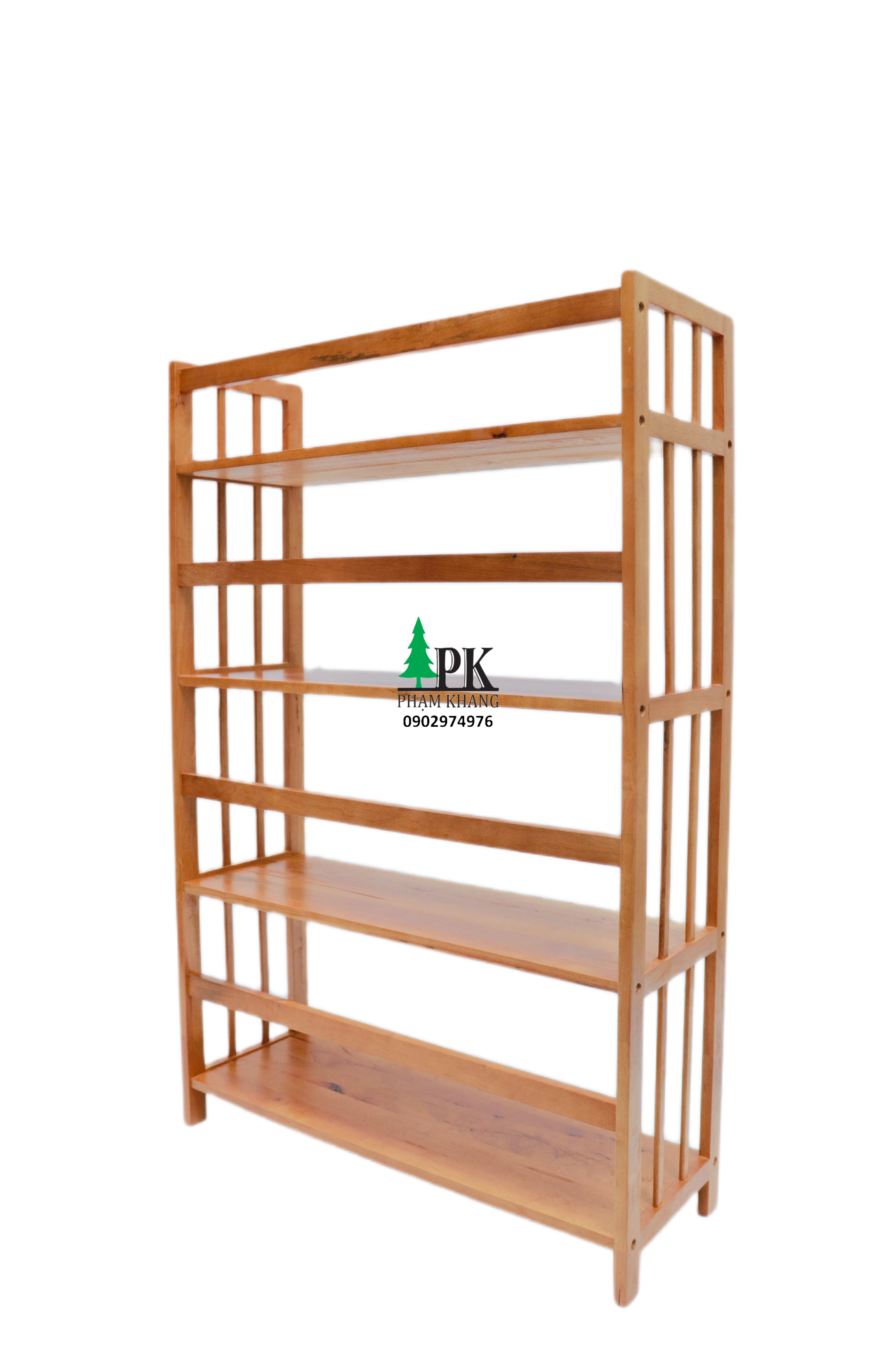 Kệ sách 4 tầng rộng 100 cm Start Decor - Gỗ cao su tự nhiên - Màu Gỗ Tự Nhiên/ Vàng Cherry