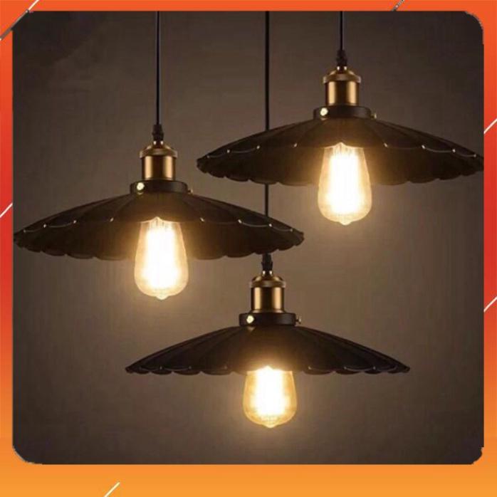 Đèn thả đĩa đen - thả đĩa tròn khứa vân đui đồng - đèn thả vintage - đèn trang trí quán cà phê đường kính chao 30cm