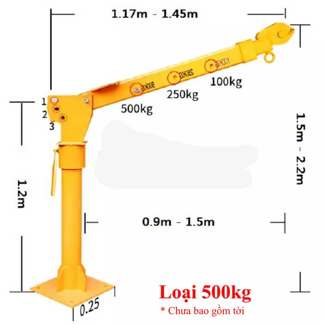 Cẩu xoay 360 độ ABG 500/1000kg cần cẩu xe tải xoay chuyên dùng để lắp đặt trên xe ô tô nâng hạ hàng hóa chính hãng