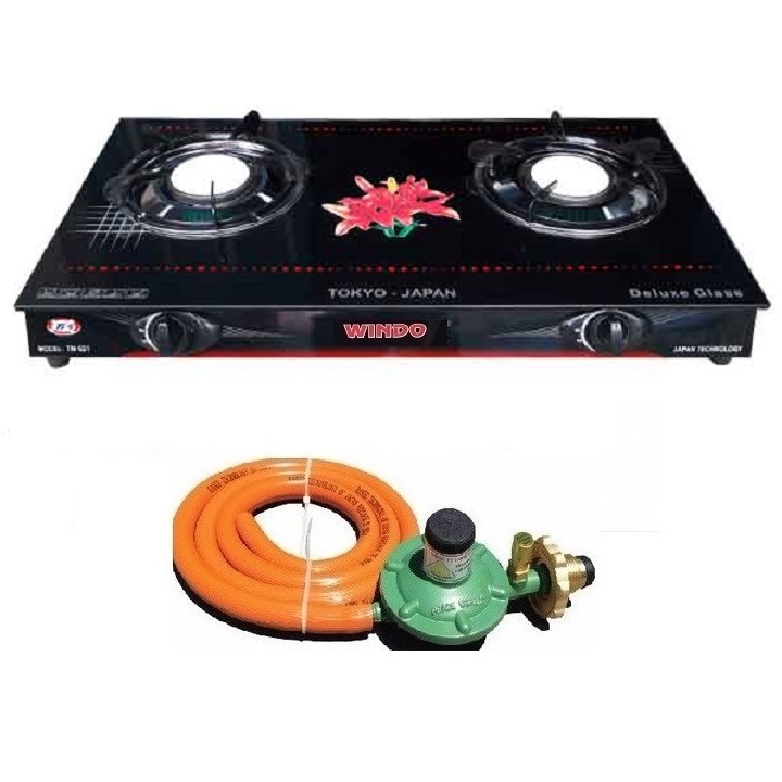 Bếp Gas Hồng Ngoại Đôi Cao Cấp Windo – Tặng bộ van dây - Hàng chính Hãng