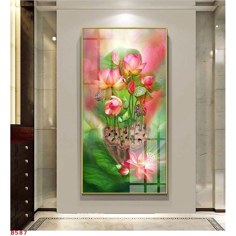 TRANH BÌNH HOA NGHỆ THUẬT TRÁNG GƯƠNG MICA HIỆN ĐẠI SANG TRỌNG CAO CẤP 40*60/ 60*90