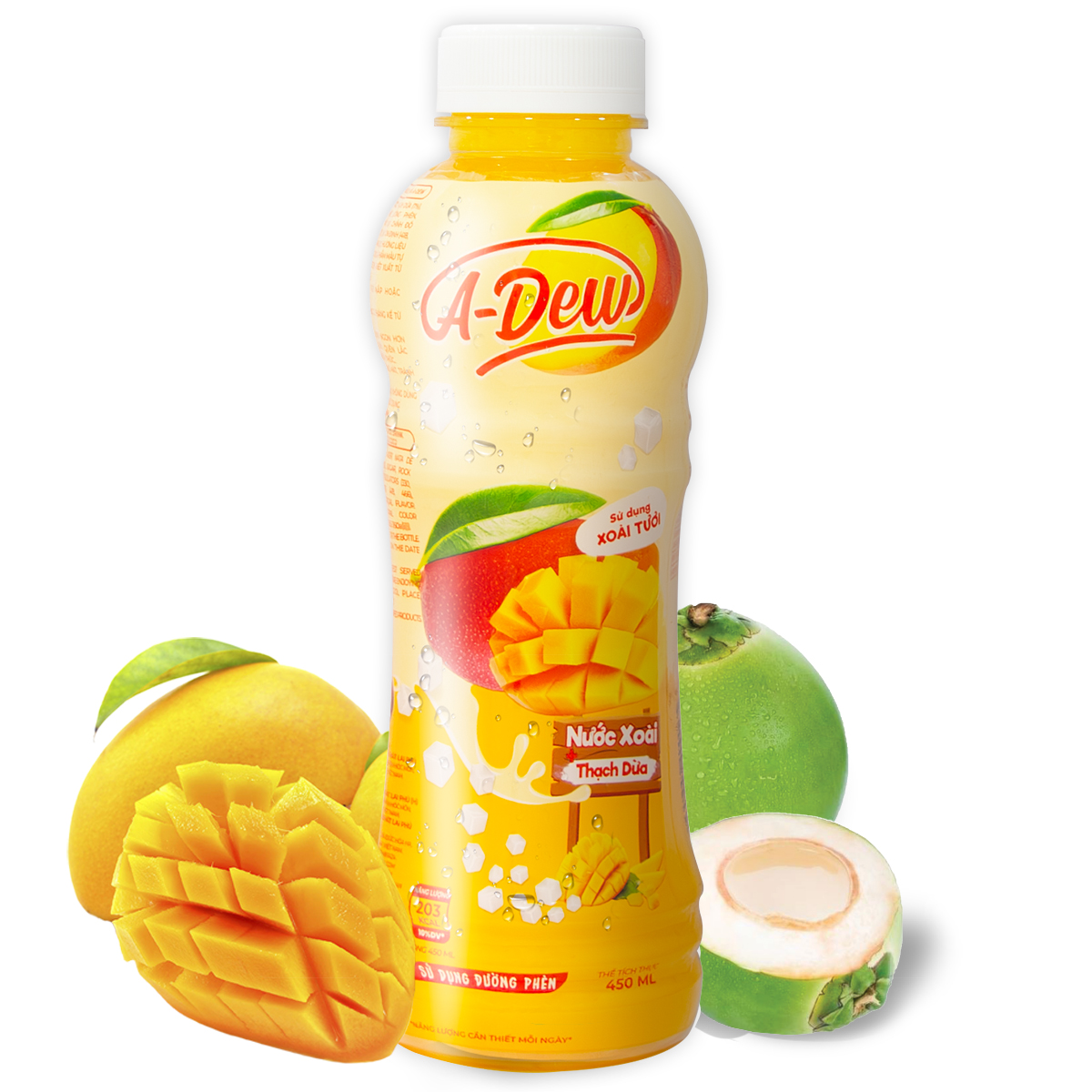 Nước Xoài Thạch Dừa A-Dew 450ml - Thùng 24 Chai