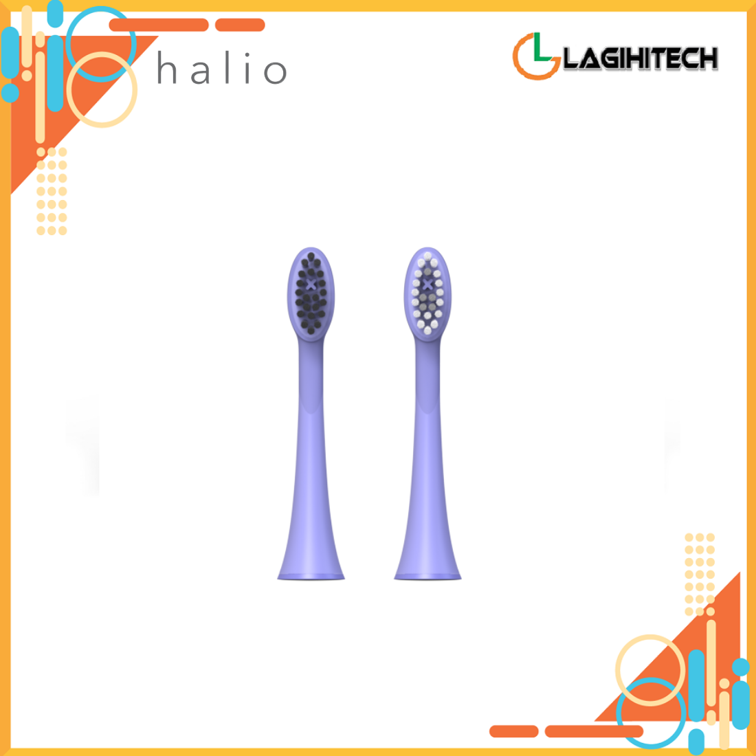 Combo Đầu Bàn Chải Điện Halio Sonic Whitening Electric Toothbrush Periwinkle - Hàng Chính Hãng