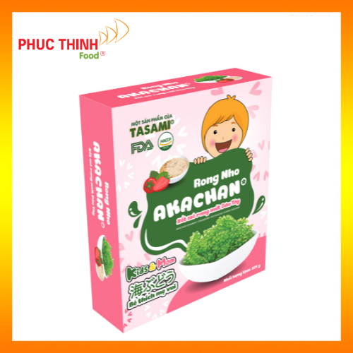 Rong Nho Tách Nước Akachan Dinh Dưỡng Xốt Mè Rang Mứt Dâu Tây Hộp 205g