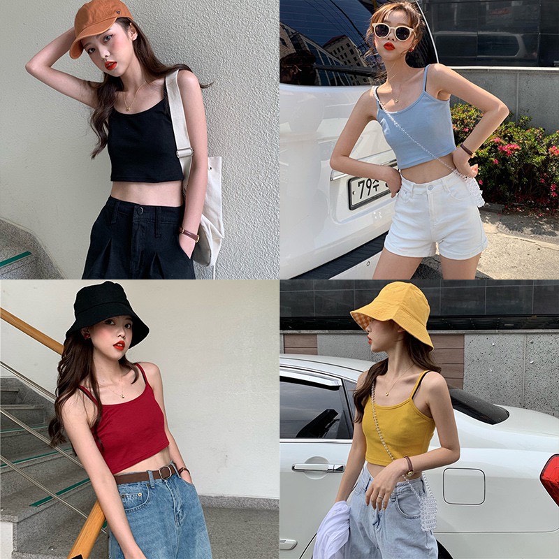 Áo Thun Hai Dây Nữ Croptop Korean Thời Trang