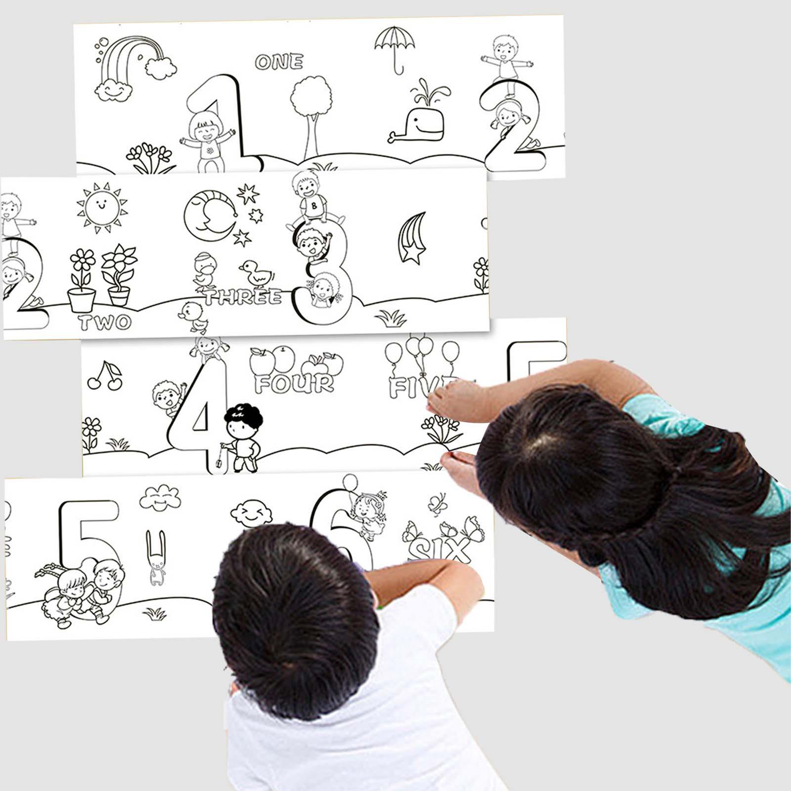 Kids Children Wall Coloring Posters Paper 30Cmx300cm Back Sided