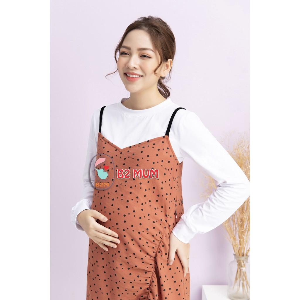 V328 Yếm nhung tăm chấm bi cam