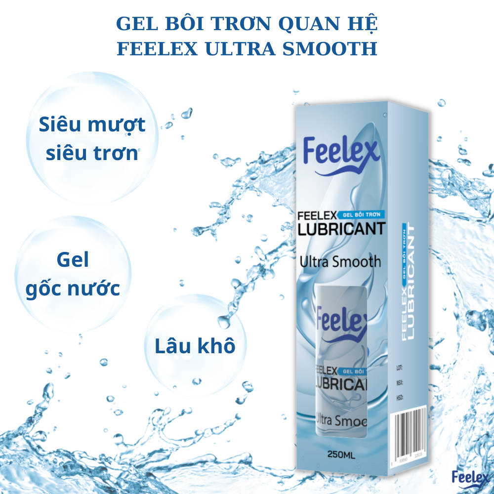 Gel bôi trơn Feelex Lubricant Cool mát lạnh, gấp đôi độ trơn - Lọ 250ml