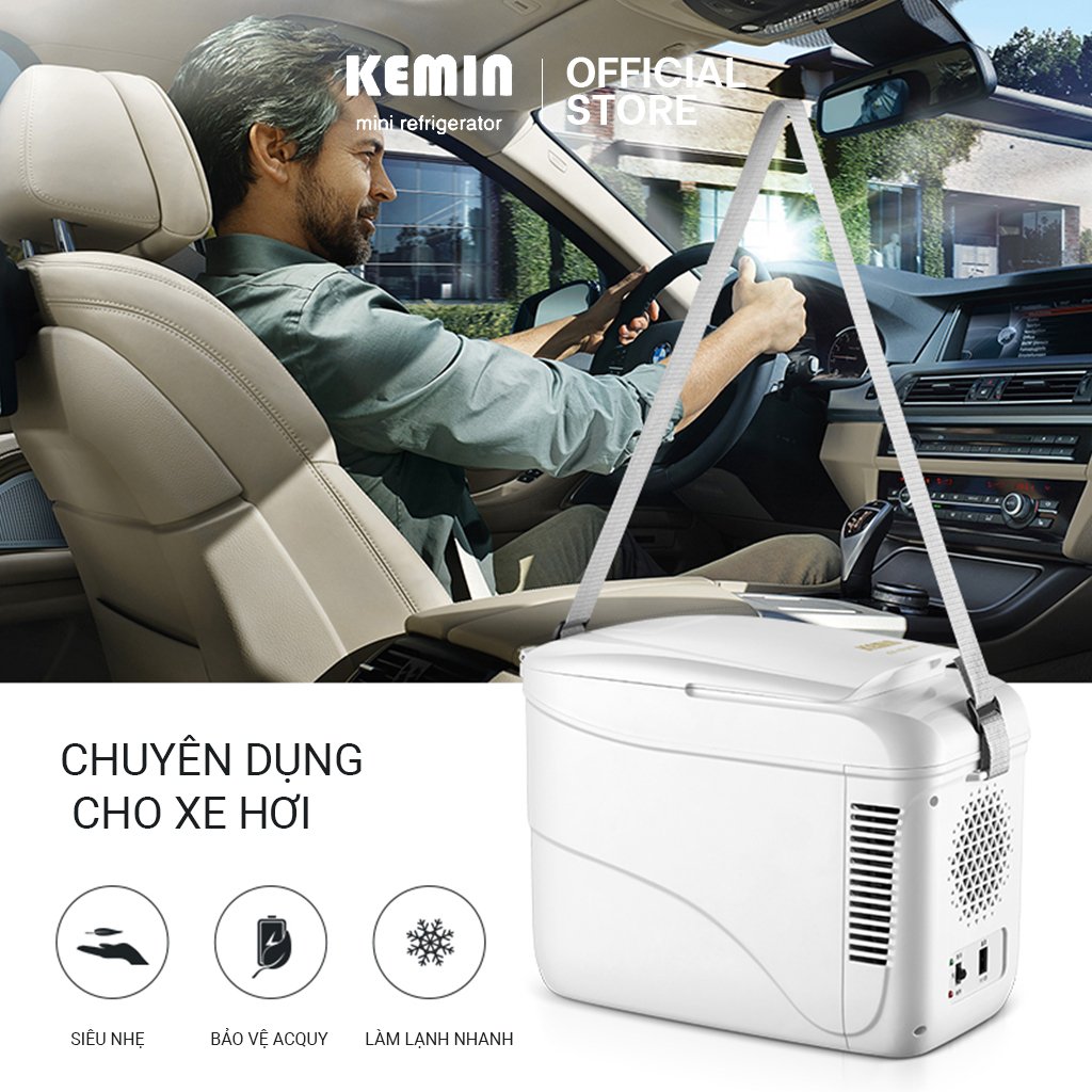 Tủ lạnh ô tô Kemin K9A - 9L Chính Hãng- Dùng ở nhà và ô tô - Hai chiều nóng lạnh