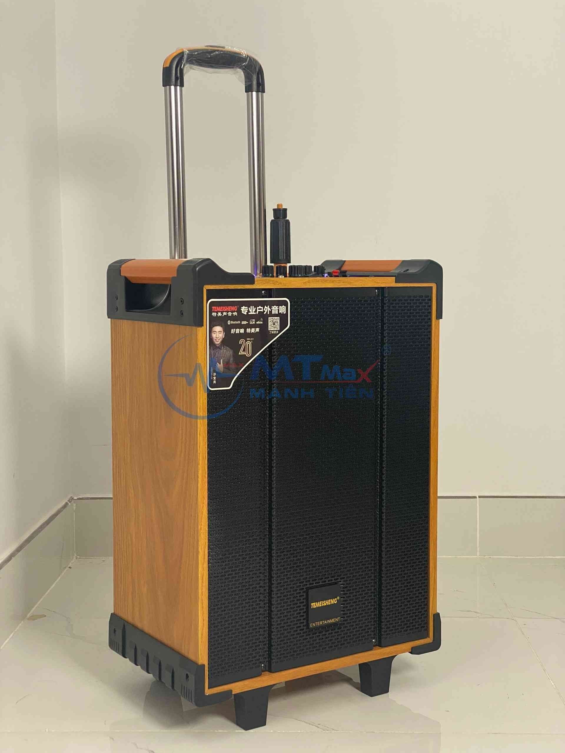 Loa kéo di động Temeisheng QX1070 – Bass 30, Công Suất 300W tặng kèm 2 mic UHF cao cấp cho âm thanh hay phù hợp karaoke gia đình tiệc tùng