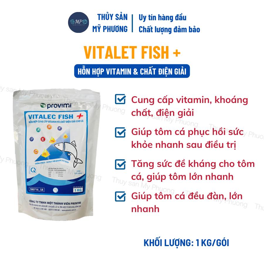 Chống sốc bổ sung vitamin điện giải khoáng Vitalec Fish Plus tăng sức đề kháng khỏe cho tôm thẻ cá lươn ếch ốc ba ba