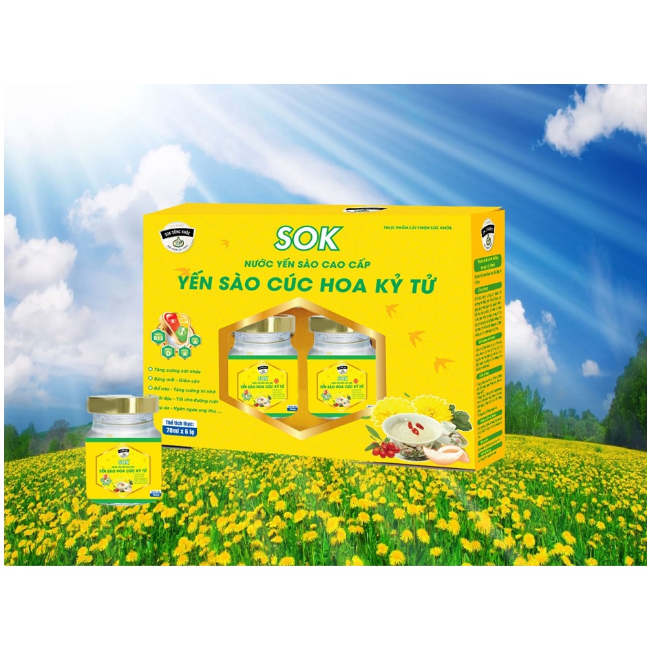 HỘP NƯỚC YẾN SÀO CÚC HOA KỶ TỬ SOK - 70ML x 6 LỌ
