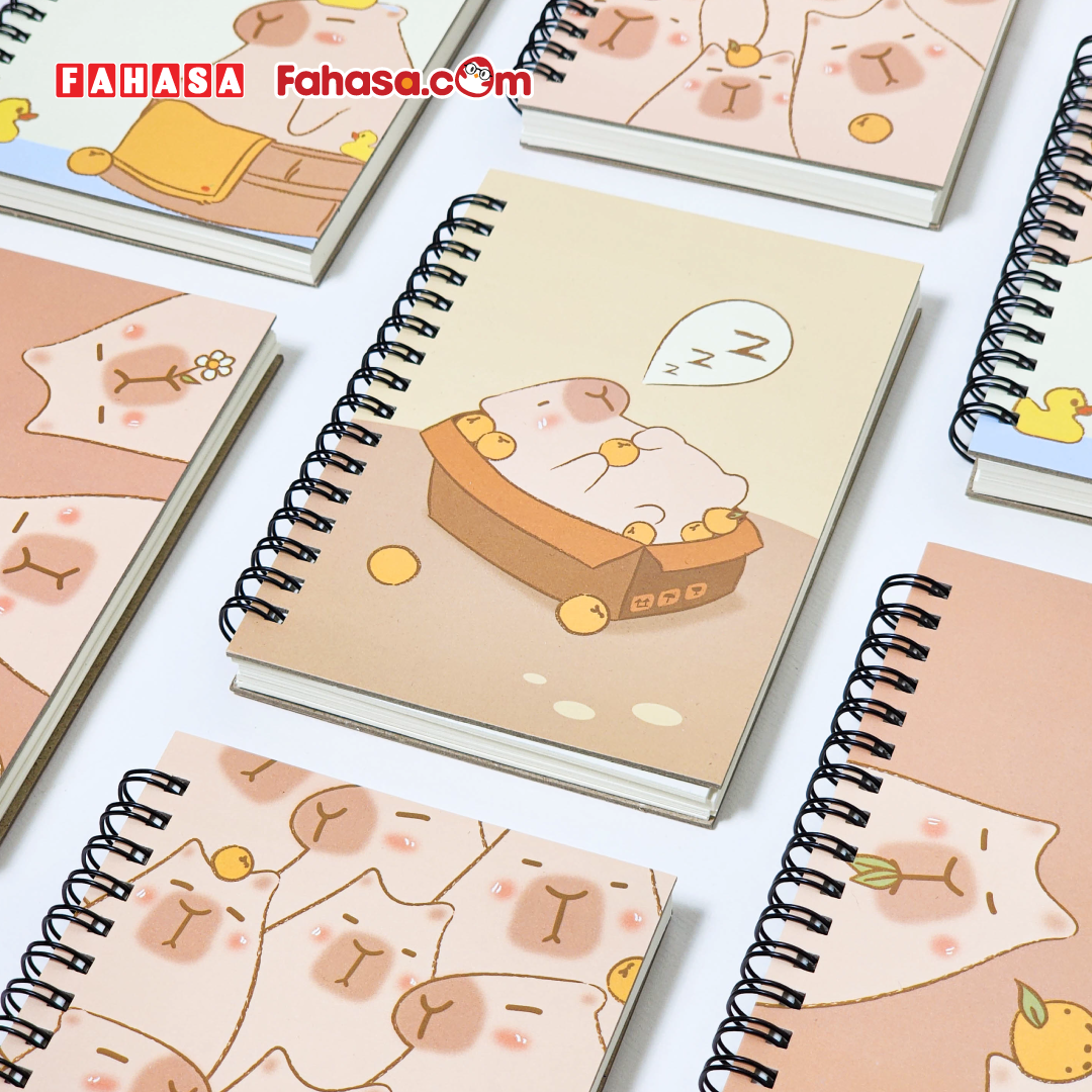 Sổ Lò Xo Bìa Bồi Friendly Ambassador Capybara V1 A6 - Không Kẻ - 160 Trang 80gsm - The Sun 02