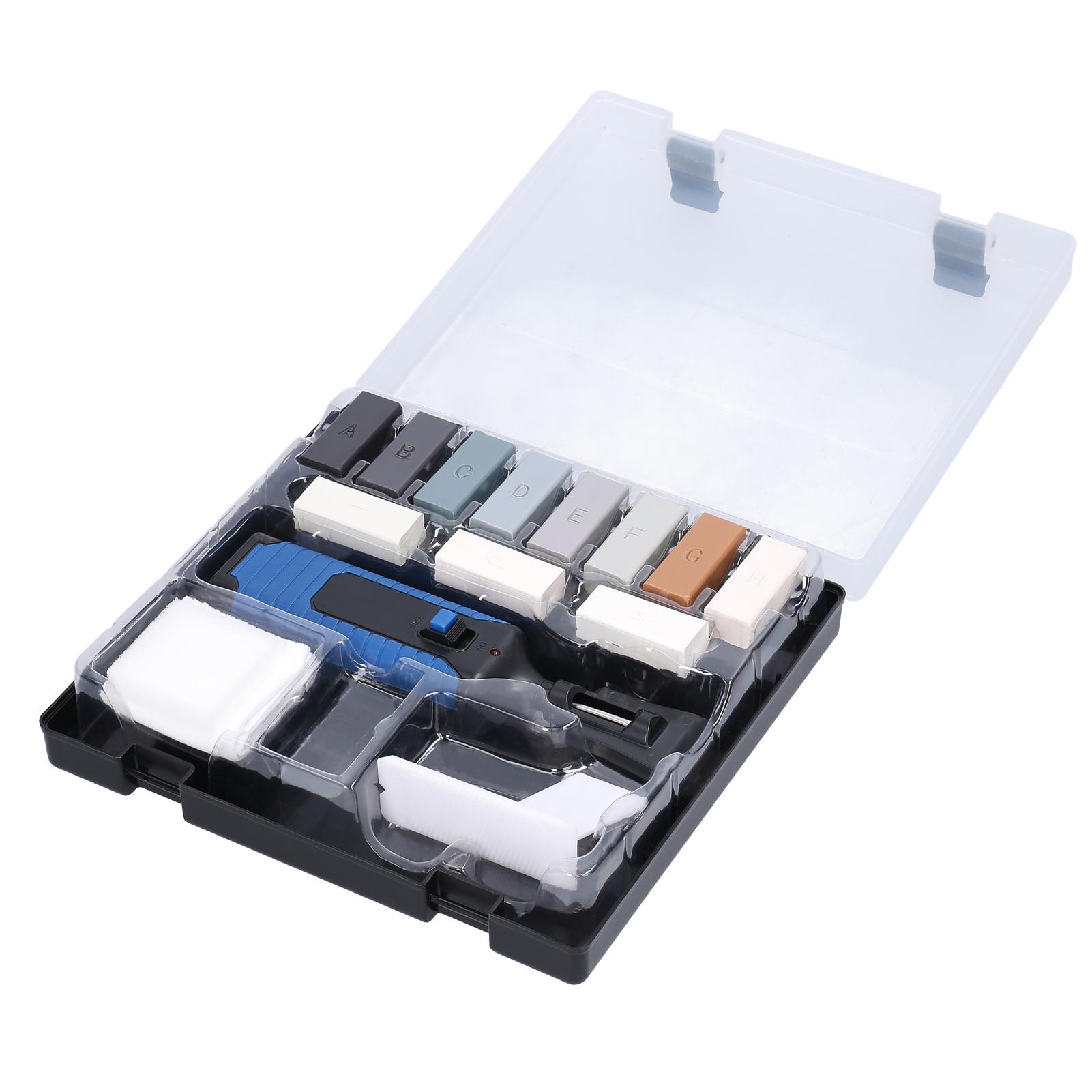 Multifunction Repairing Tool Set DIY Repairing Tool Set Vinyl PVC Plastics Scratch Repairing Crack Fill Surface Repairing Tool Set Household Convenient Labor Saving Home Tools with 11 Wax Bars