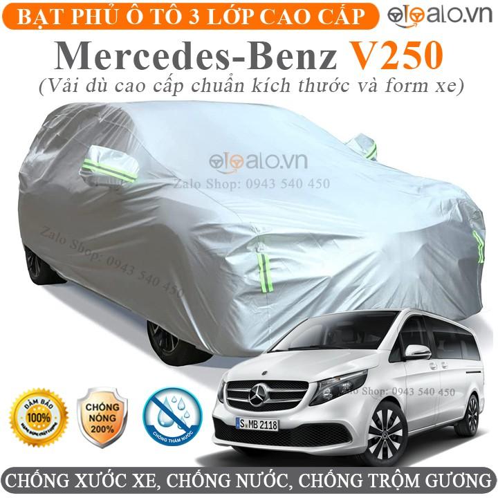 Bạt phủ xe ô tô Mercedes Benz V250 3 Lớp Cao Cấp Chống Nắng Nóng Chống Nước Chống Cháy Chống Bụi