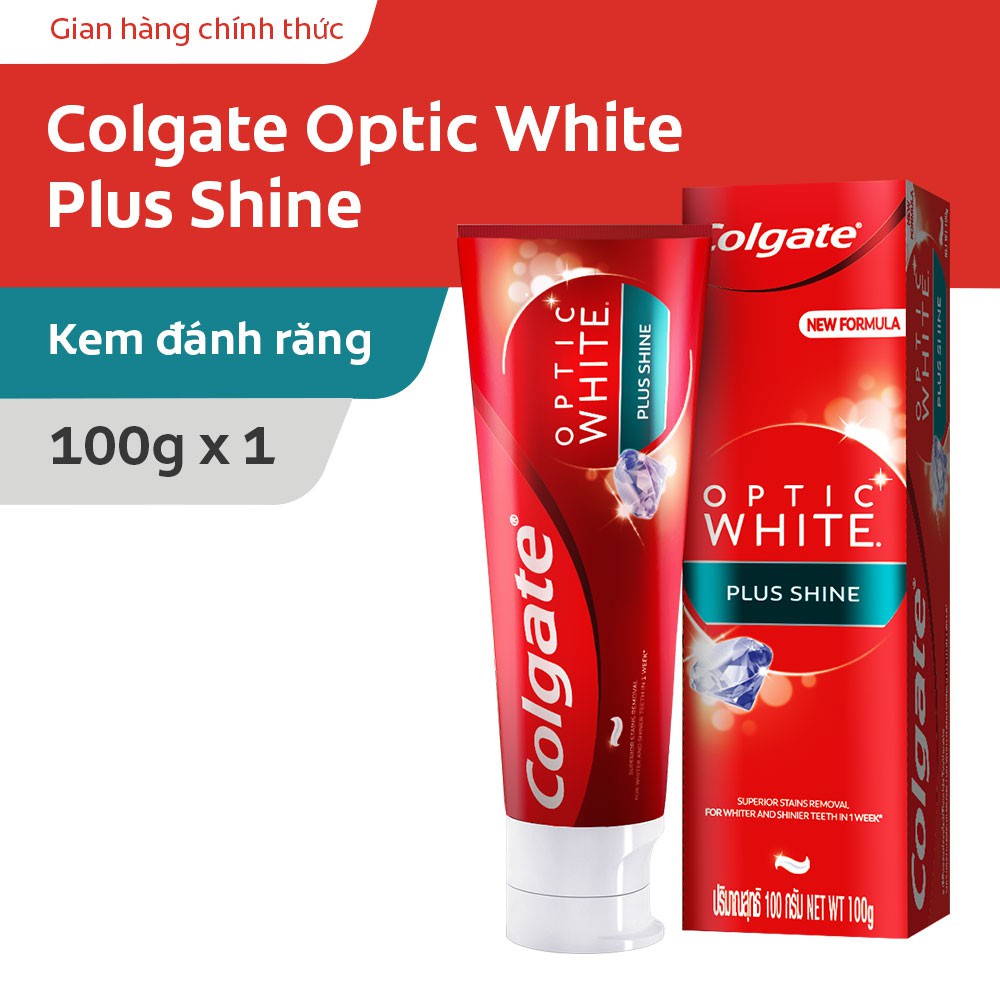 Combo trắng sáng: Bàn chải điện Colgate Sonic Optic White trắng sáng sóng âm + Kem đánh răng Colgate Optic White làm trắng và sáng răng 100g