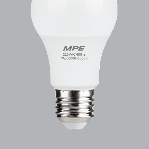 Bộ 3 Bóng Đèn LED Bulb MPE 7W 6000-6500K E27 Ø60 - Ánh sáng trắng