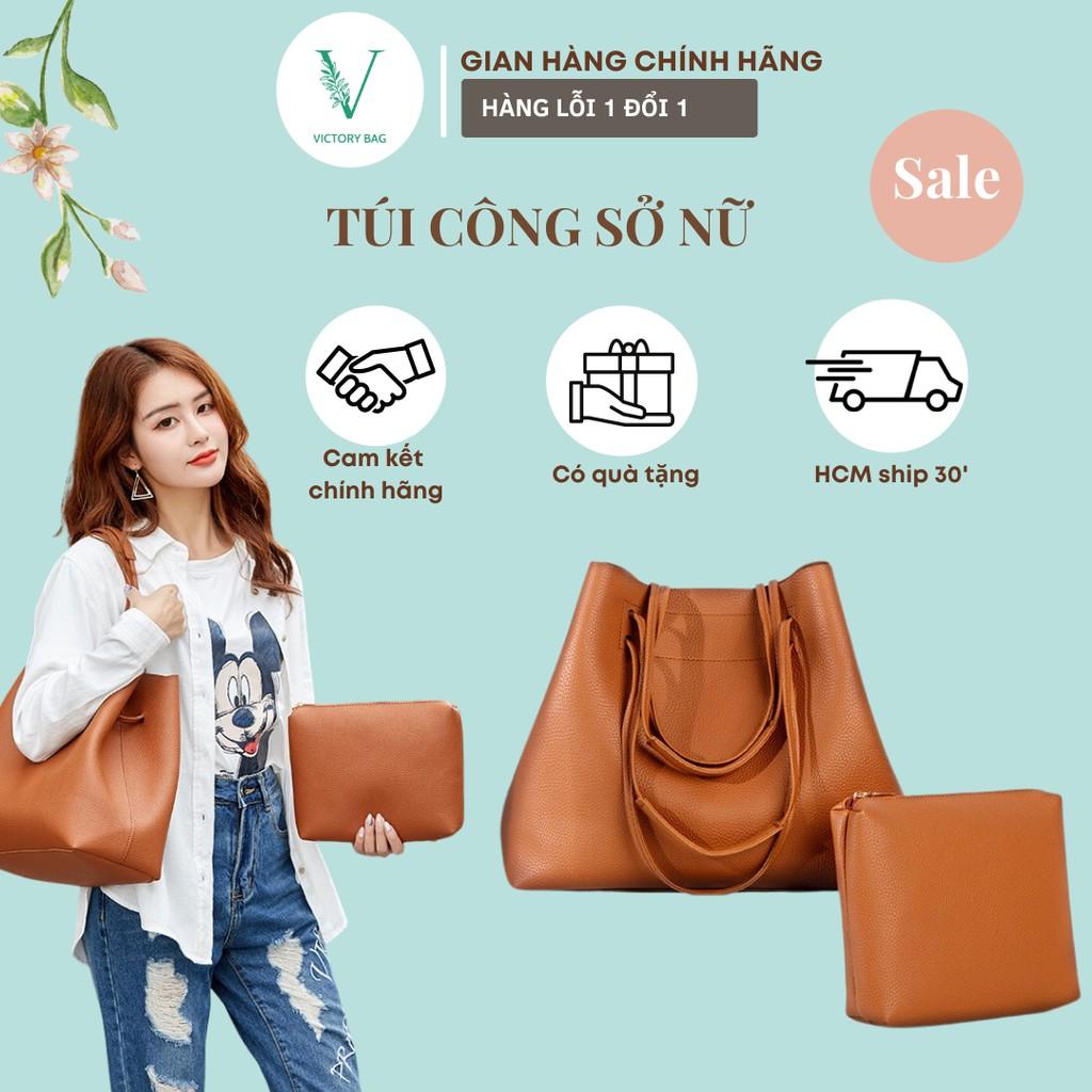 Túi công sở nữ A4 Laptop size 35 siêu to, da xịn hàng cao cấp, mua 1 tặng 1 Thêm Túi nhỏ Siêu Cute. SKU: 105. VICTORY