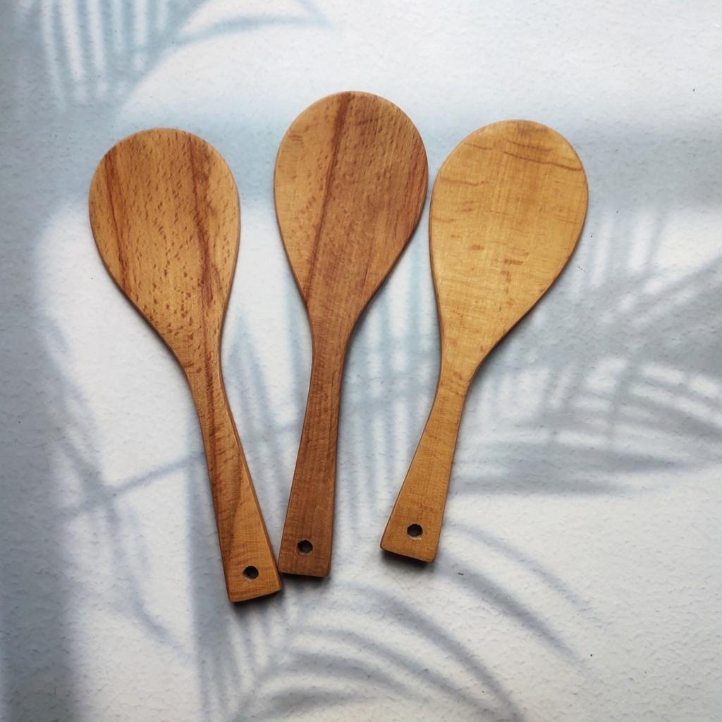 Muôi Cơm, Vá Múc Cơm Bằng Gỗ Beech Cỡ 20cm Siêu Đẹp