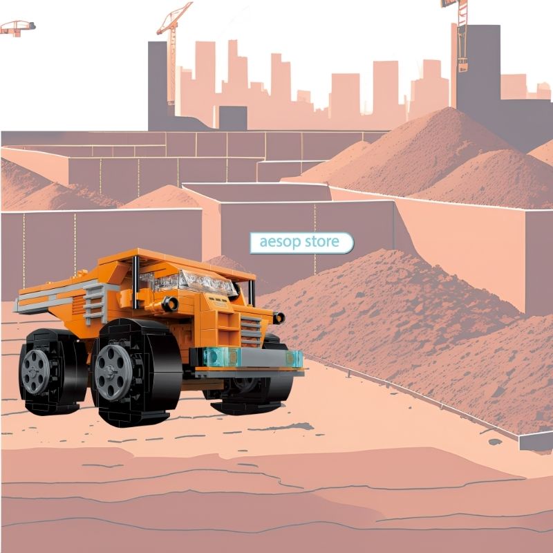 Hộp 8 bộ đồ chơi lắp ráp Mô hình Đội xe công trình Qman 42204 (437 mảnh ghép)