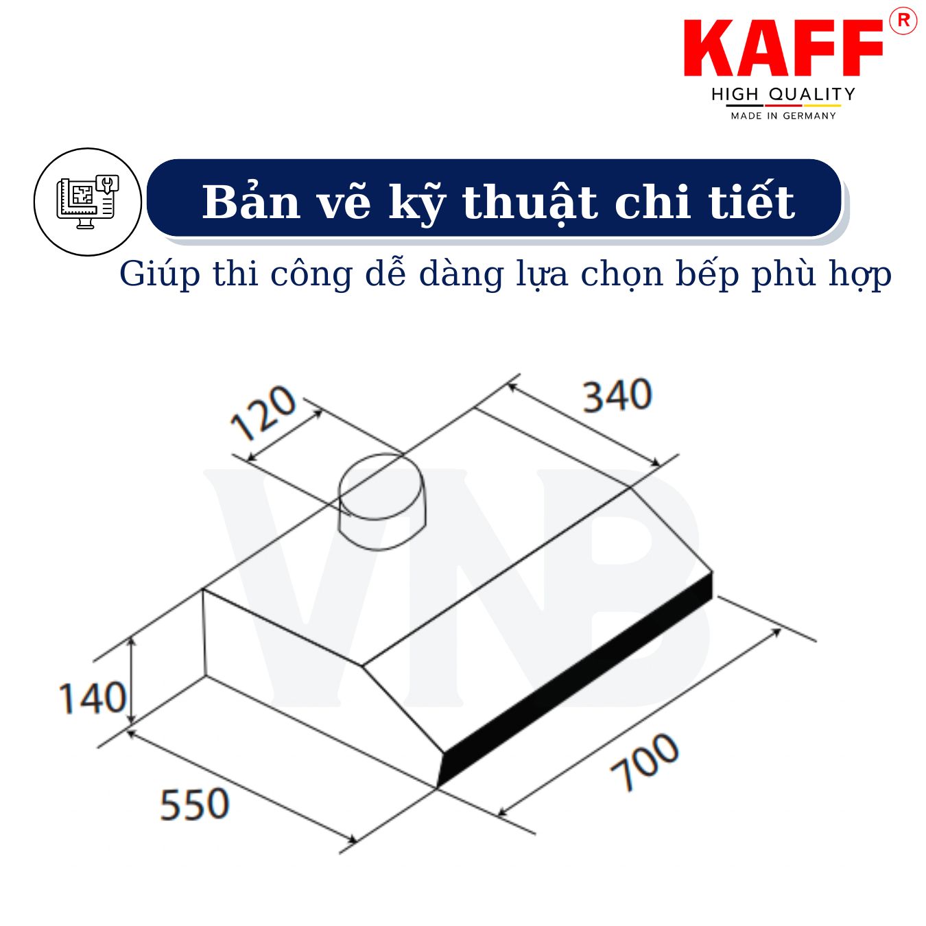 Máy hút mùi cổ điển màu bạc 700mm KAFF KF_70I Tặng bộ lọc than thay thế _ Hàng Chính Hãng