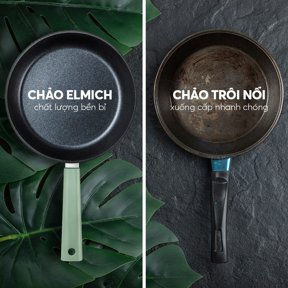 Chảo Chống Dính Siêu Bền Elmich Hera Ii EL-5940sk Size 20,24,26cm, Hàng Chính Hãng, Tay Cầm Cách Nhiệt - JoyMall