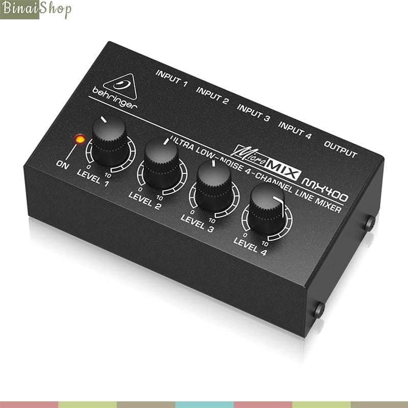 Behringer MX400 - Bộ Trộn Âm Thanh 4 Kênh Chuyên Dụng Cho Studio, Biểu Diễn Và Podcast - Hàng Chính Hãng