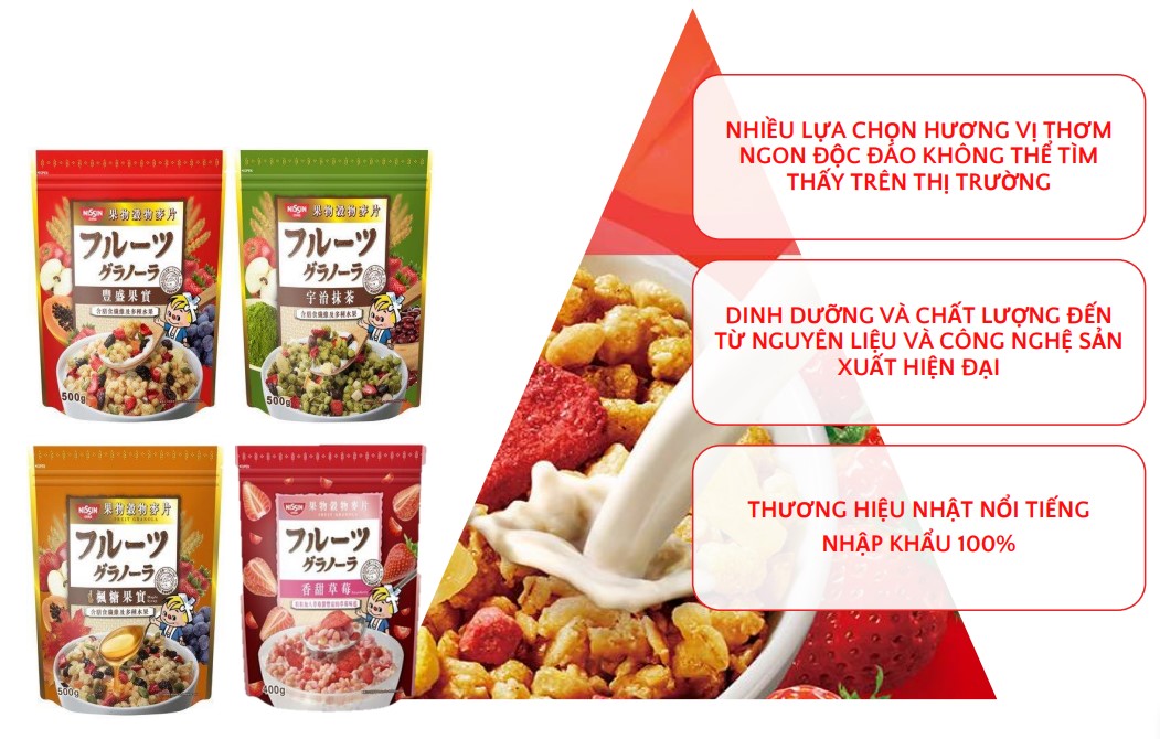 NGŨ CỐC DINH DƯỠNG NISSIN GRANOLA MATCHA 500G