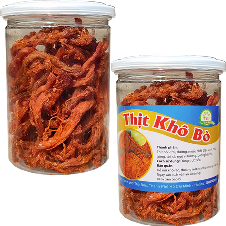 Khô bò sợi thơm ngon chất lượng - Hũ 300g nắp nhôm