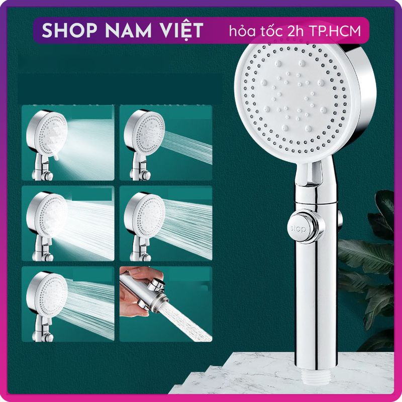 Vòi Sen Tăng Áp Giá Rẻ 6 Chế Độ Nước