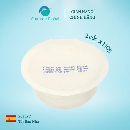 Sữa chua nguội Byba vị lê táo - xuất xứ Tây Ban Nha cho bé 6m+, 2 cốc110g/lốc