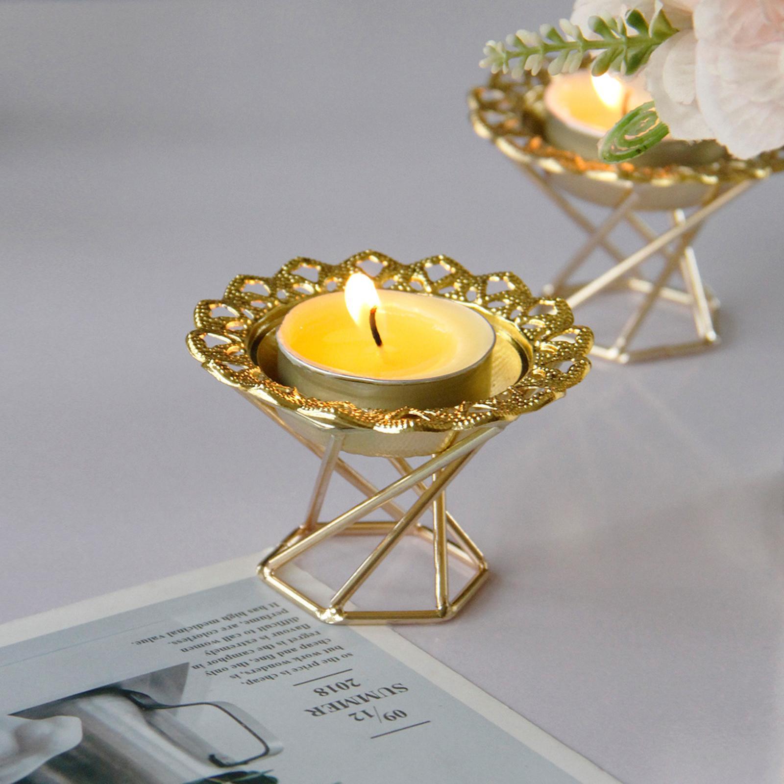 Gold Tealight Candle Holder Centerpieces Living Room Candlestick