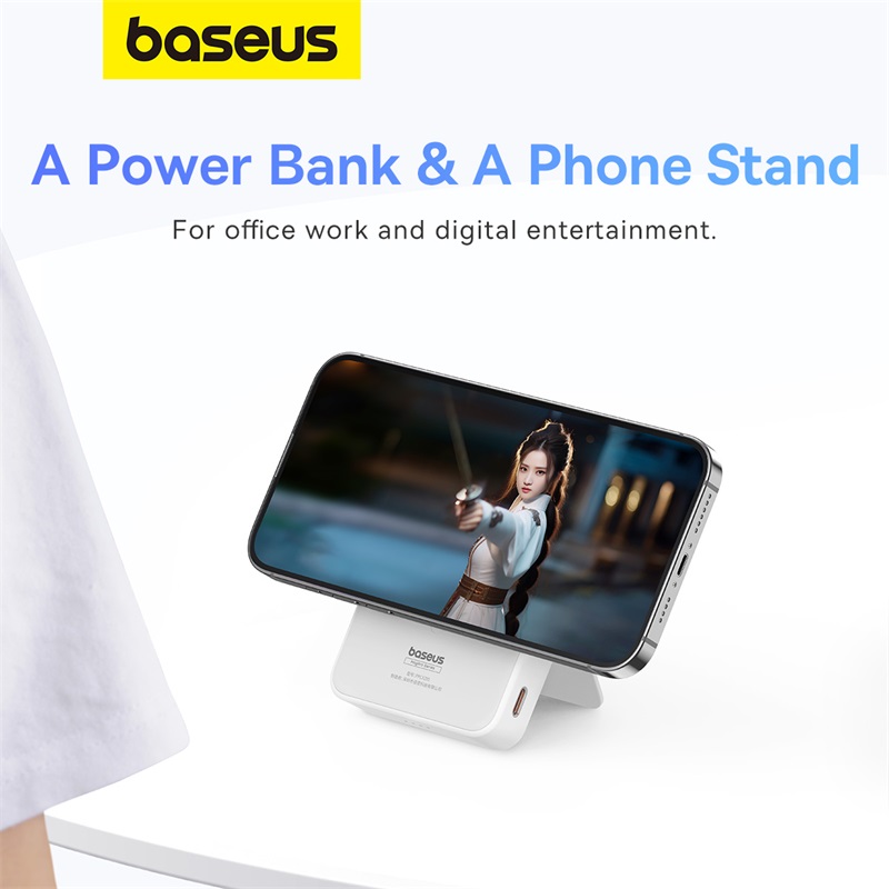 Sạc Dự Phòng Không Dây OS-Baseus MagPro Magnetic Bracket Wireless Fast-Charging Power Bank 5000mAh 20W (Hàng chính hãng)