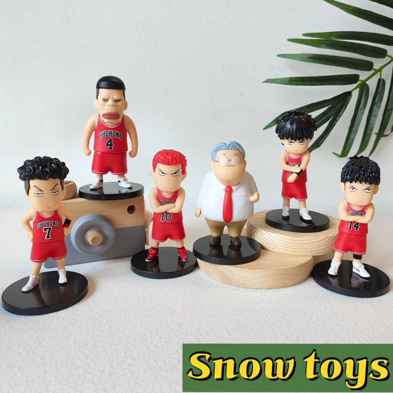 Mô hình Slam Dunk Set bóng rổ Hanamichi Rukawa Ryota Mitsui Akagi Takenori Sawakita Maki Mitsuyoshi Anzai Shohoku