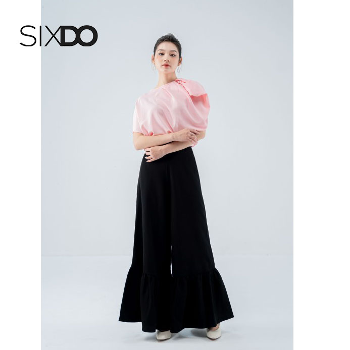Áo lụa cánh dơi cổ tròn xếp ly SIXDO - Freesize&lt;65kg