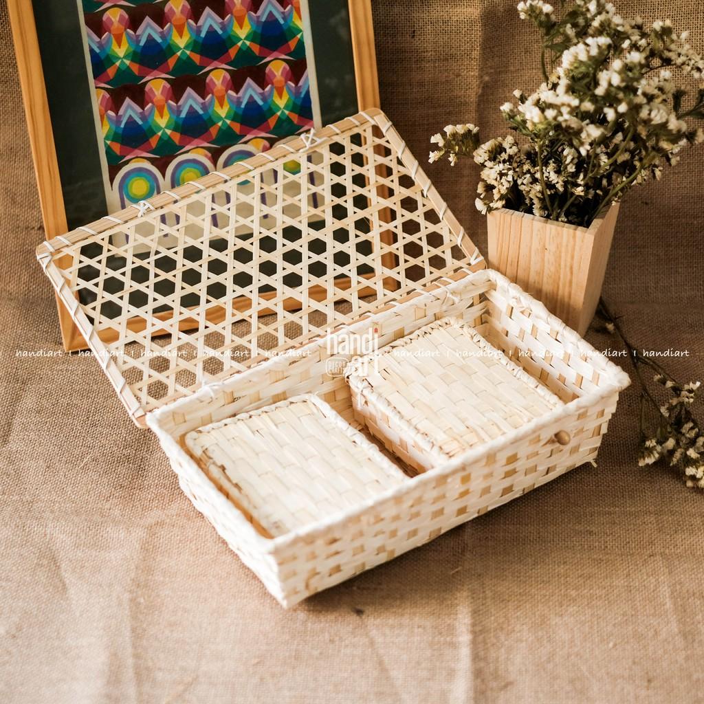 Comb 3 hộp tre đan - combo bamboo box