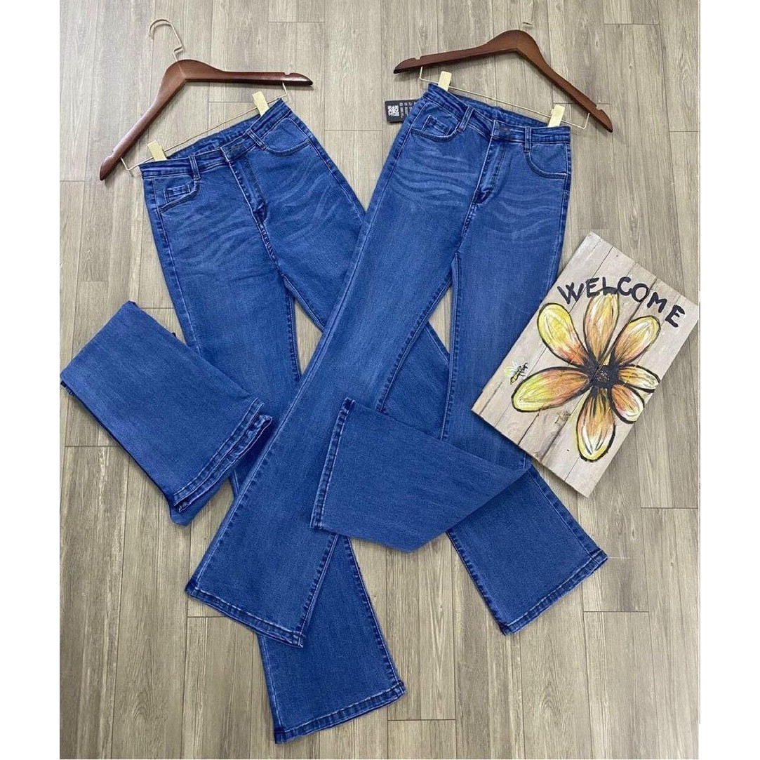 Quần Jeans Thun Nữ Ống Loe Dài thời Trang