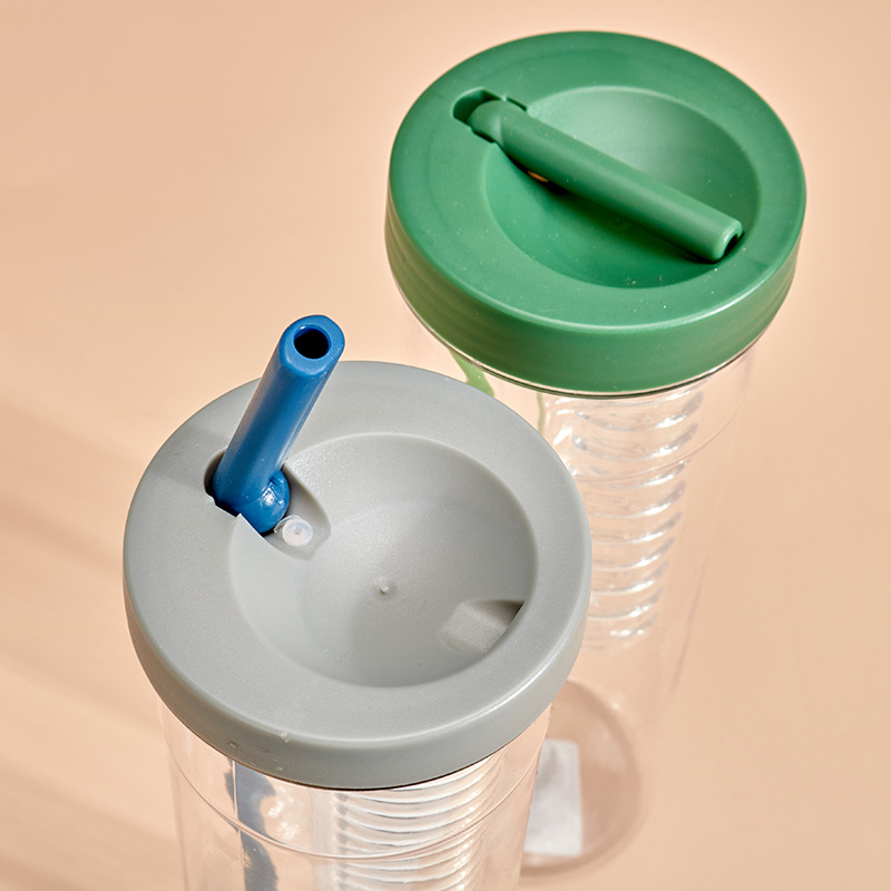 Bình Nước Detox Trong Suốt Có Ngăn Lọc Trà, Trái Cây Dung Tích 700ml Kèm Ống Hút Tiện Dụng