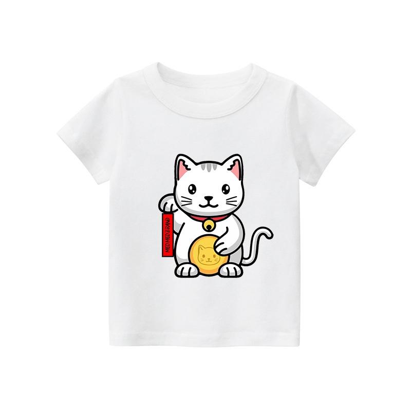 Áo thun trẻ em MÈO THẦN TÀI , 8 màu áo, đầy đủ size có big size, MÀU KHÁC NHẮN TIN SHOP